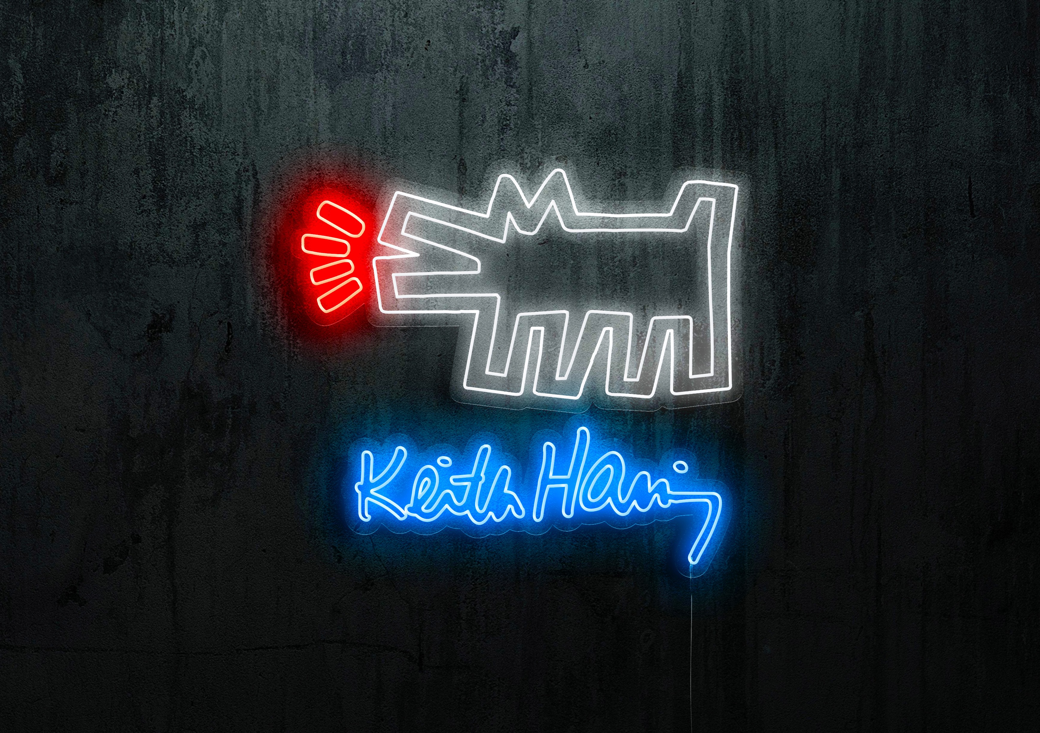 neon led keith harring, lightsandwires