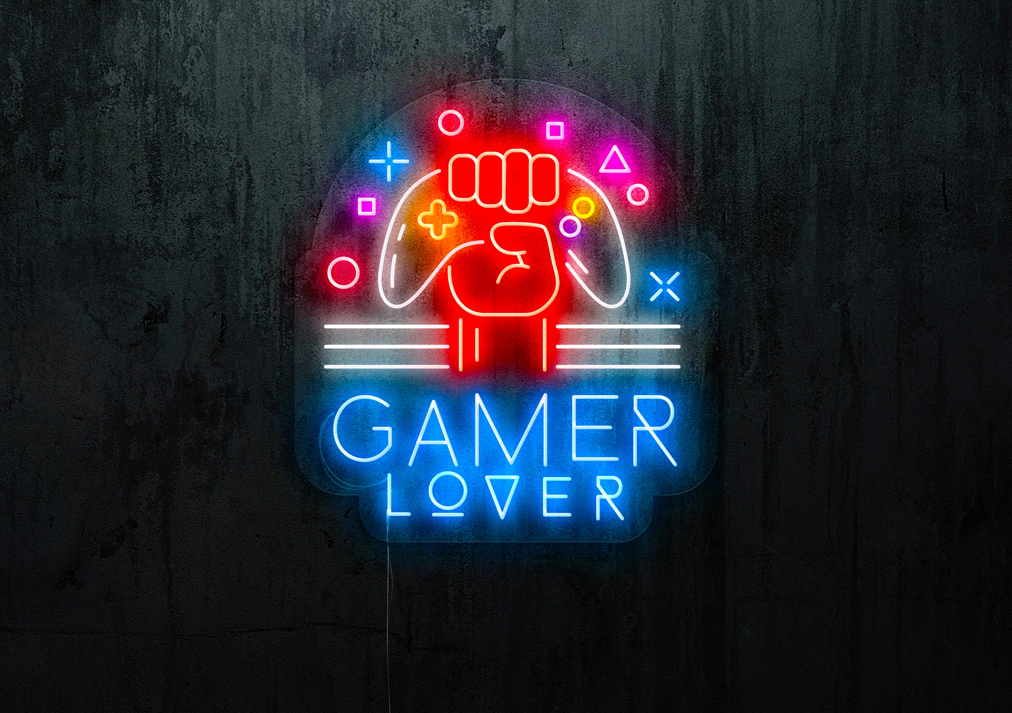 neon led game lover, lightsandwires