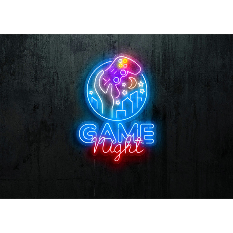 neon led game night, lightsandwires