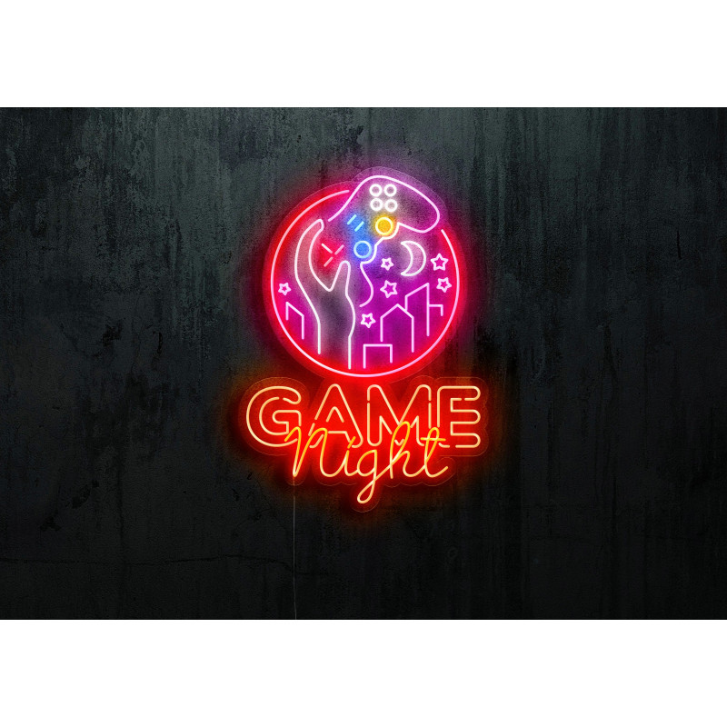 neon led game night, lightsandwires