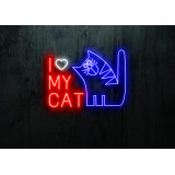 neon led i love my cat, lightsandwires
