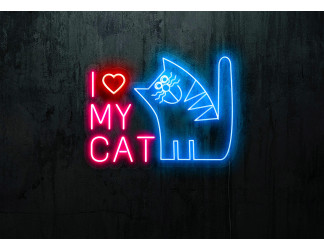 neon led i love my cat, lightsandwires
