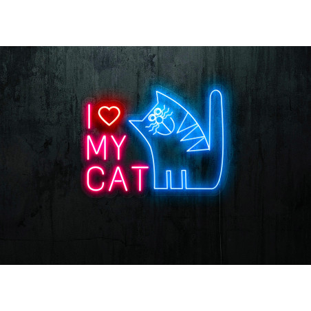 neon led i love my cat, lightsandwires