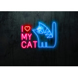 neon led i love my cat, lightsandwires