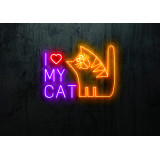 neon led i love my cat, lightsandwires