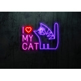 neon led i love my cat, lightsandwires