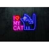 neon led i love my cat, lightsandwires