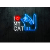 neon led i love my cat, lightsandwires