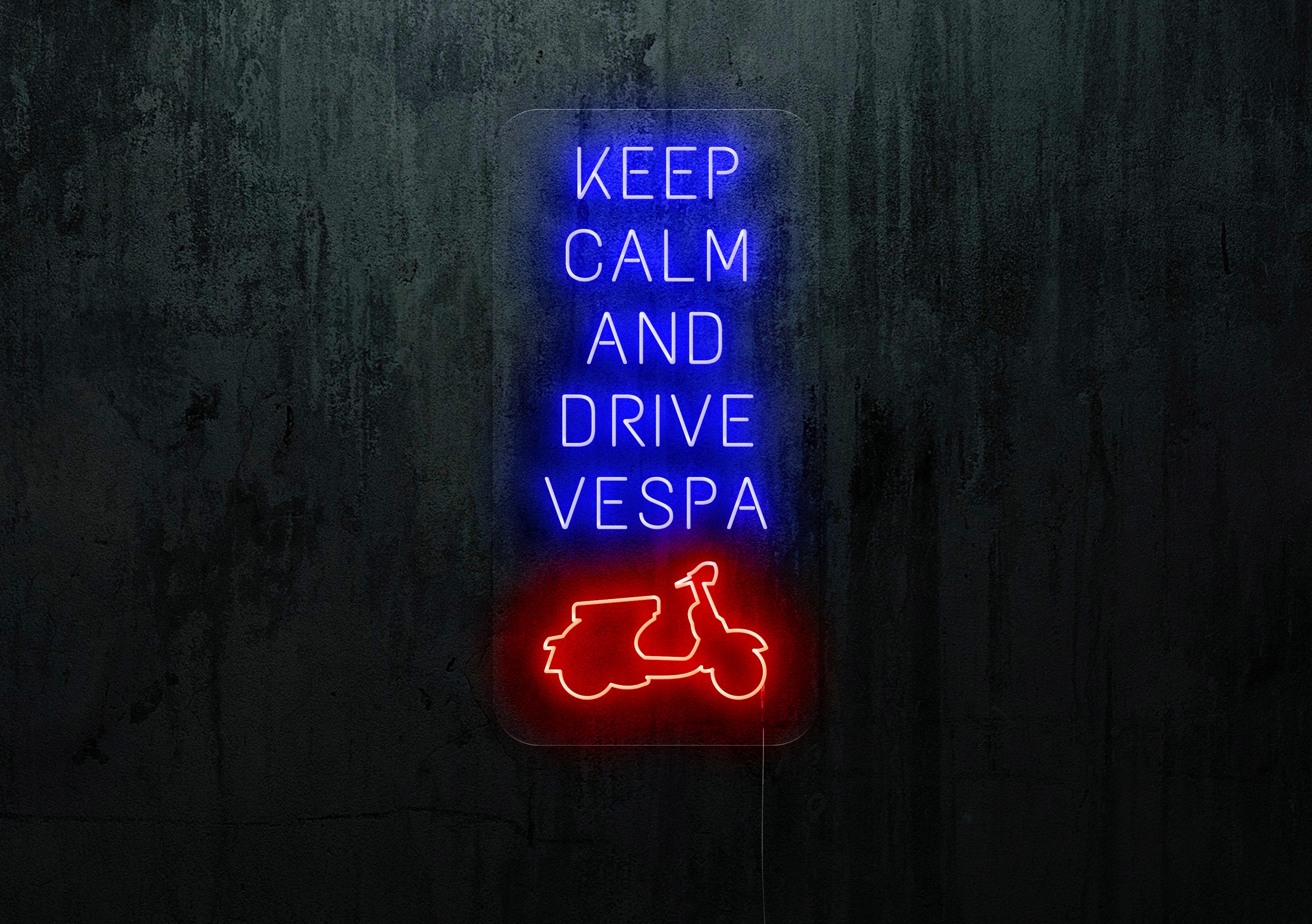 Neón Led "Keep calm and Drive vespa"lightsandwires