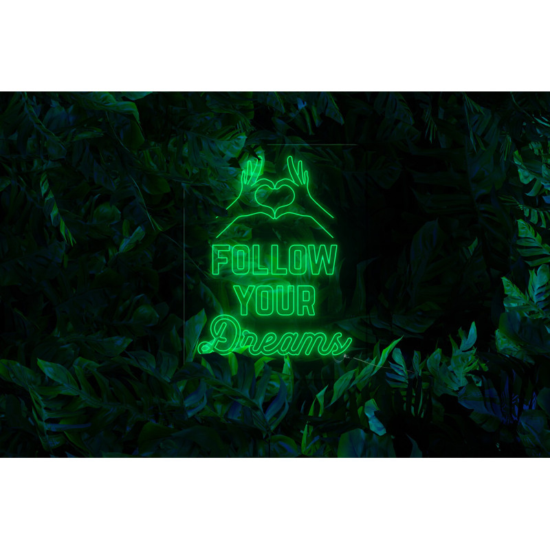 neon led follow your dreams, lightsandwires