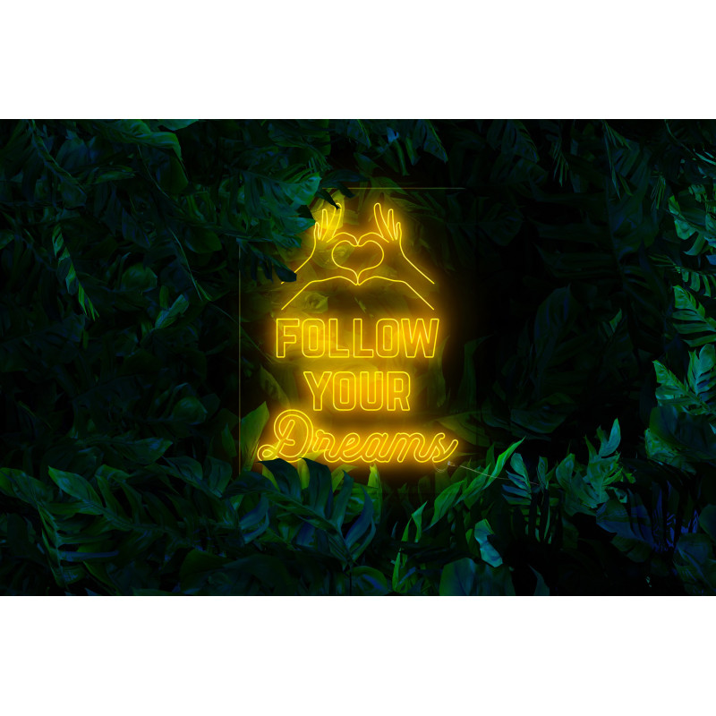 neon led follow your dreams, lightsandwires