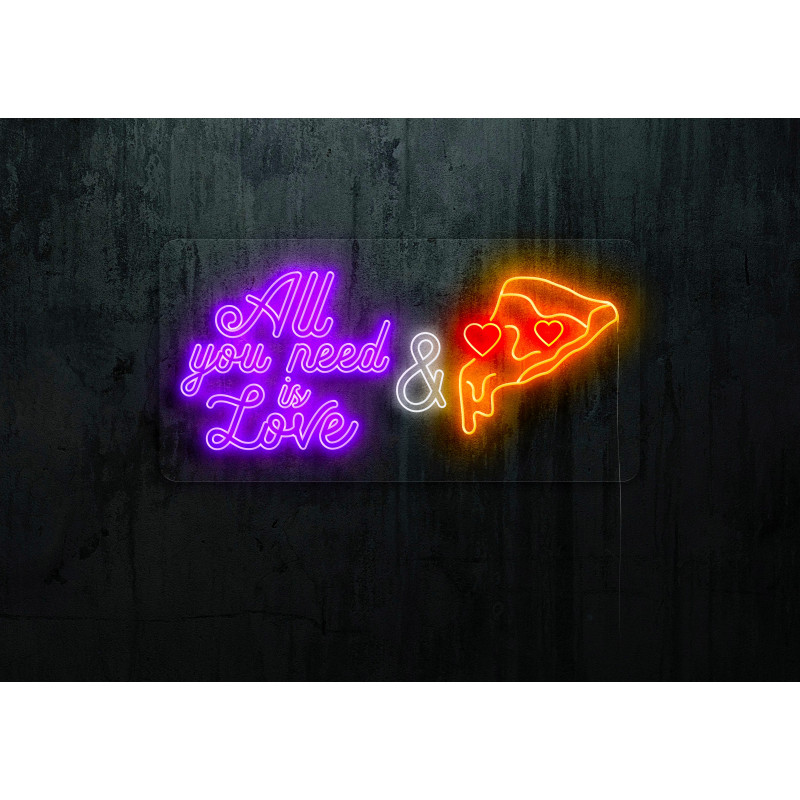 Neón Led "All you need is love & pizza"lightsandwires