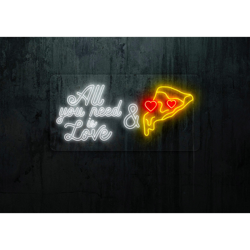 Neón Led "All you need is love & pizza"lightsandwires