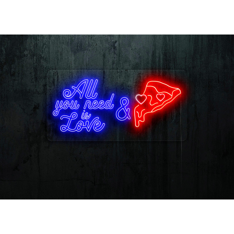 Neón Led "All you need is love & pizza"lightsandwires