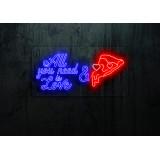 Neón Led "All you need is love & pizza"lightsandwires