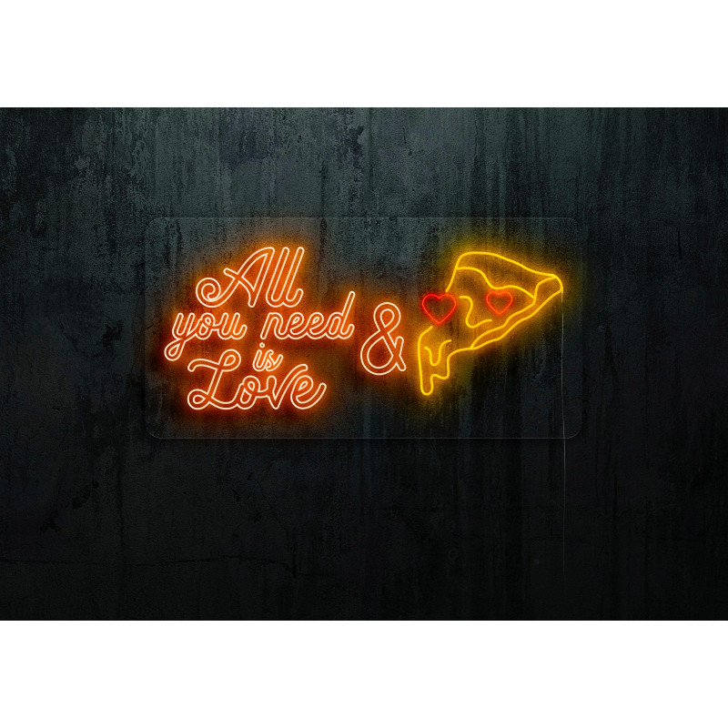 Neón Led "All you need is love & pizza"lightsandwires