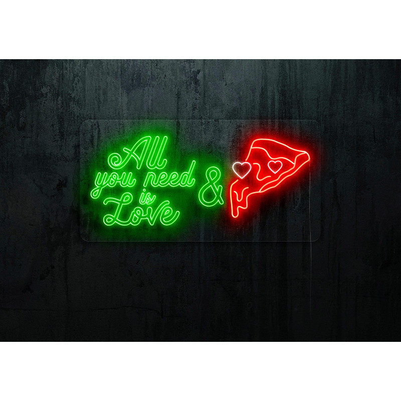 Neón Led "All you need is love & pizza"lightsandwires