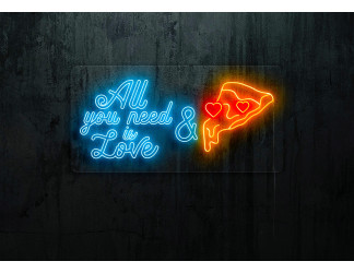 Neón Led "All you need is love & pizza"lightsandwires