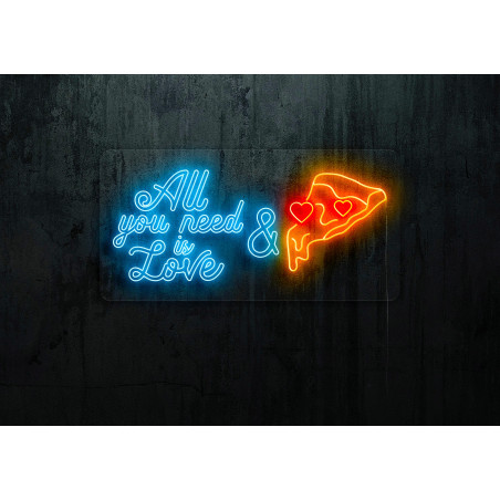 Neón Led "All you need is love & pizza"lightsandwires
