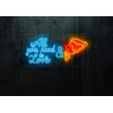Neón Led "All you need is love & pizza"lightsandwires