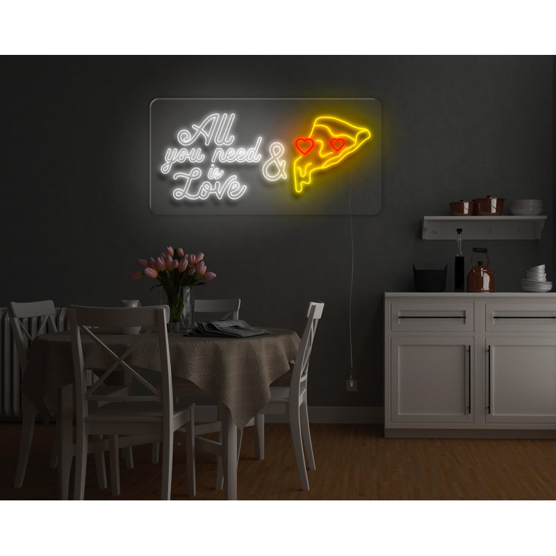 Neón Led "All you need is love & pizza"lightsandwires