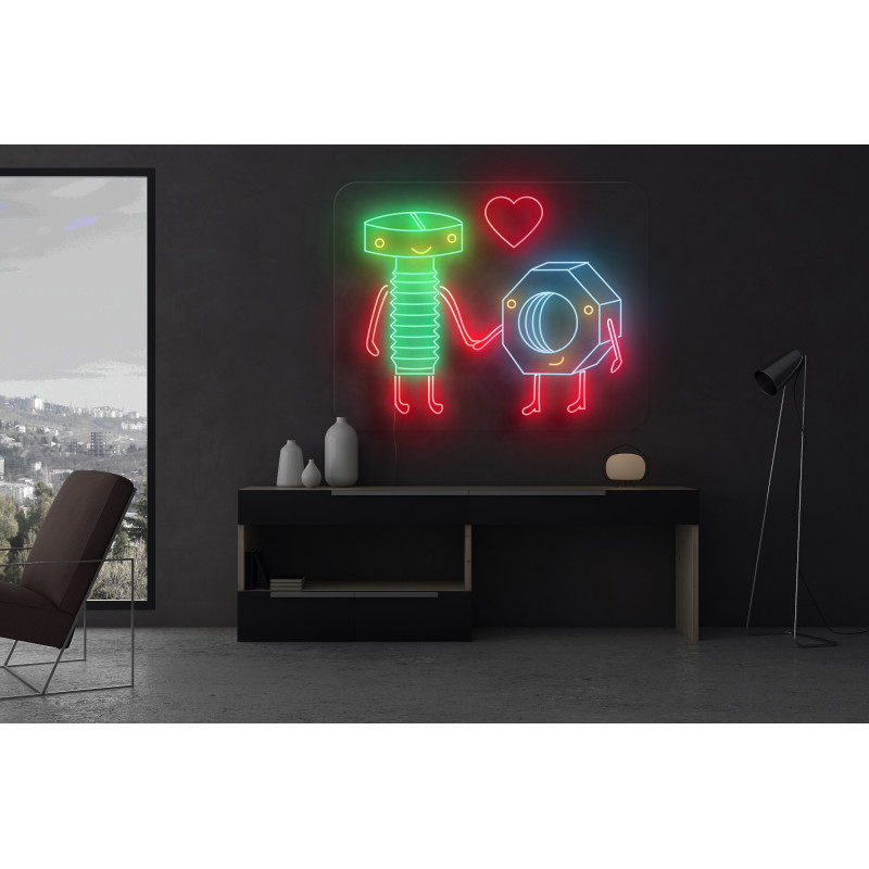 Neón Led "Tuercas con amor"lightsandwires