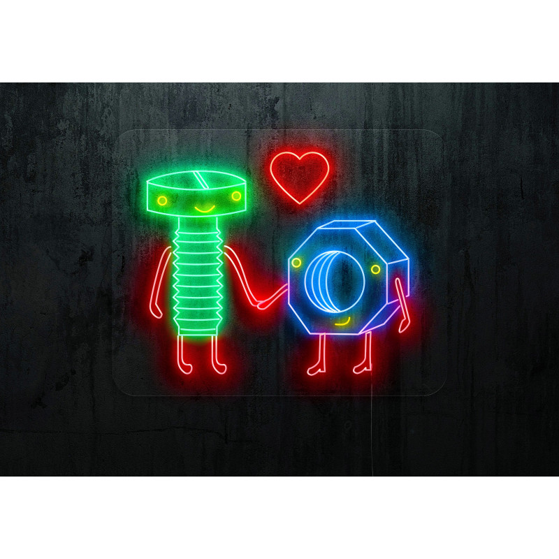 Neón Led "Tuercas con amor"lightsandwires