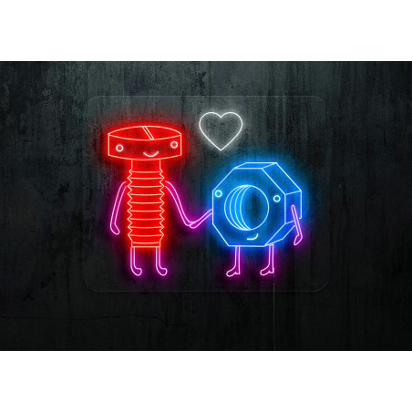 Neón Led "Tuercas con amor"lightsandwires