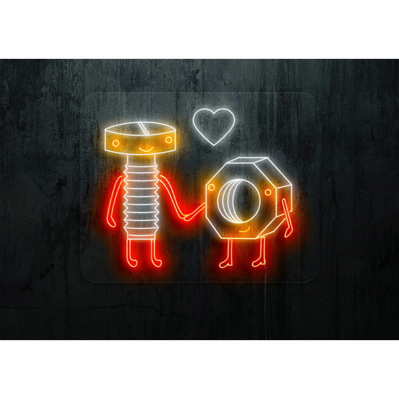 Neón Led "Tuercas con amor"lightsandwires