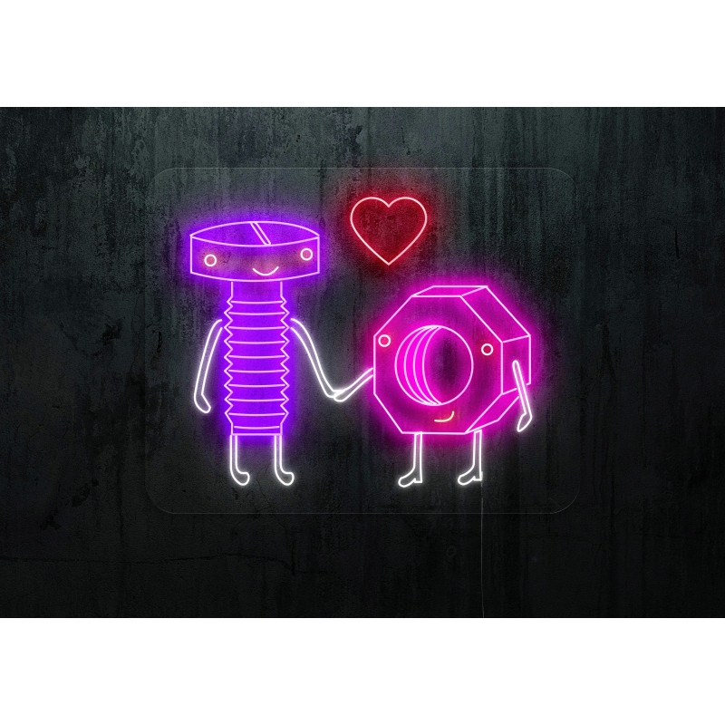 Neón Led "Tuercas con amor"lightsandwires