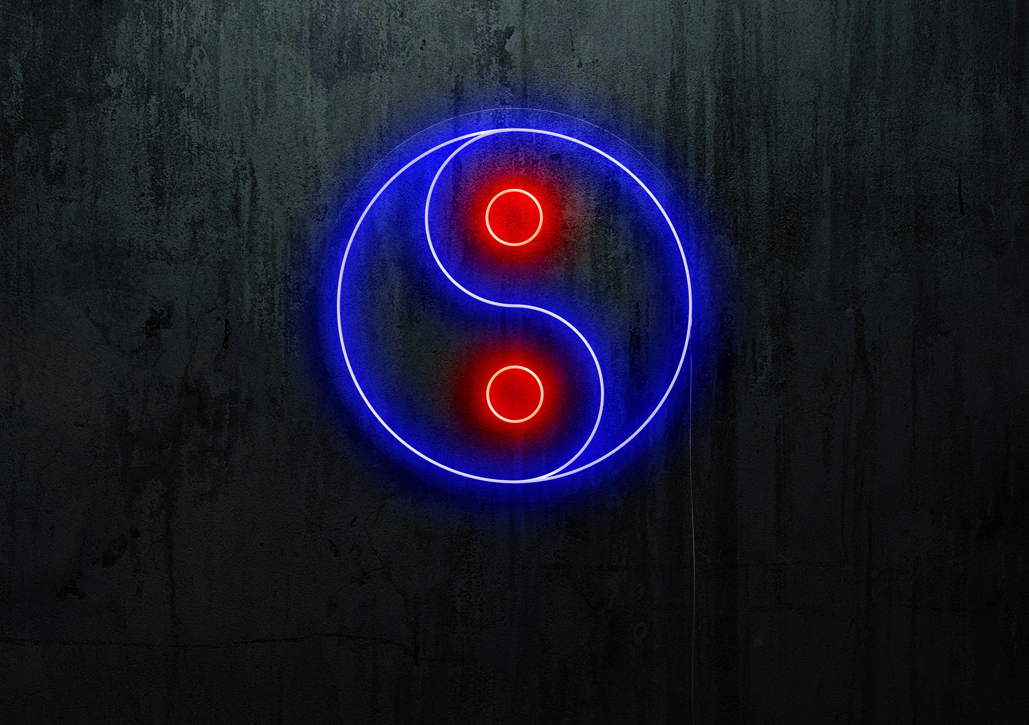 neon led ying yang, lightsandwires