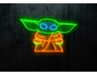 neon led baby yoda stars wars lightsandwires