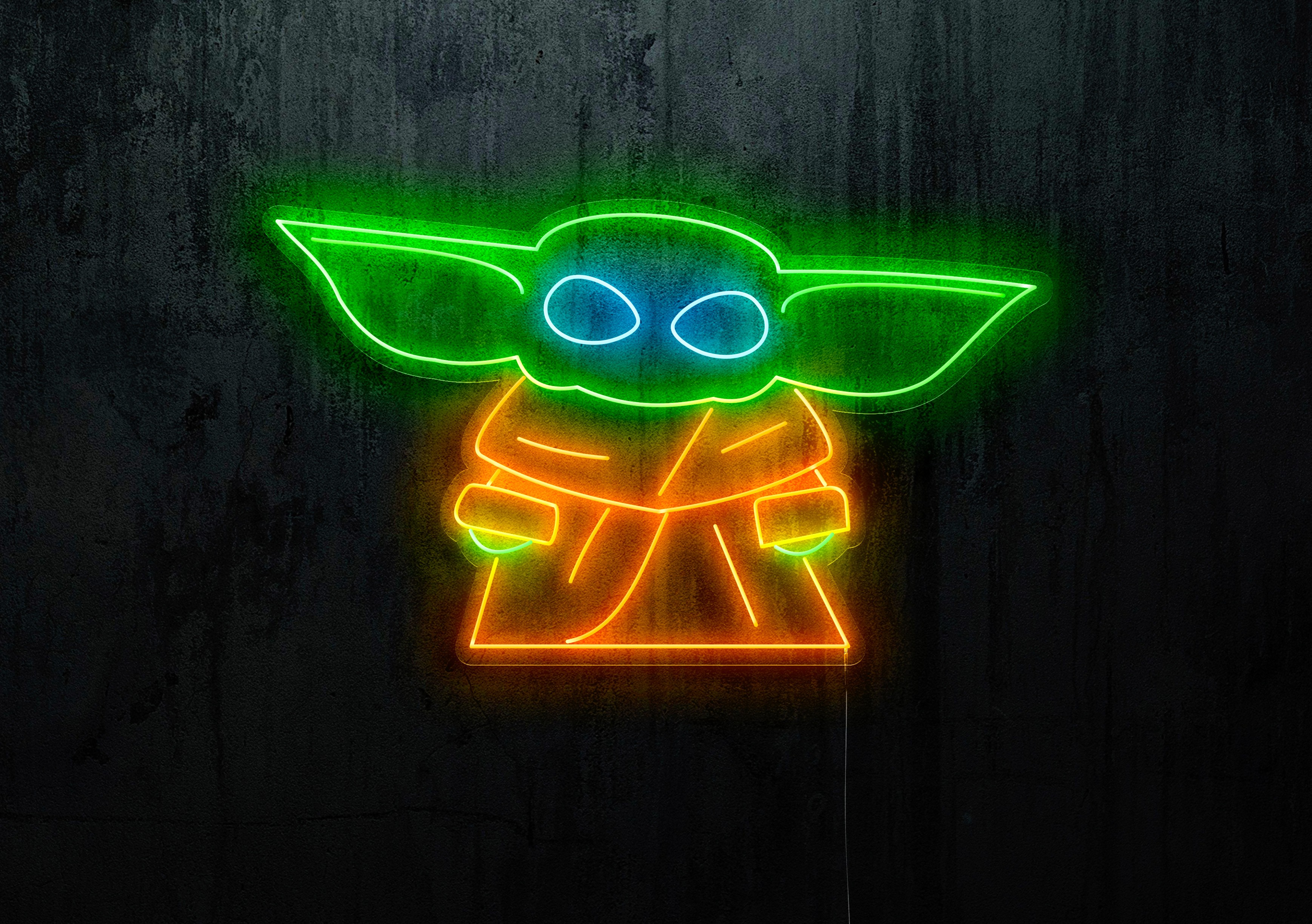 neon led baby yoda stars wars lightsandwires