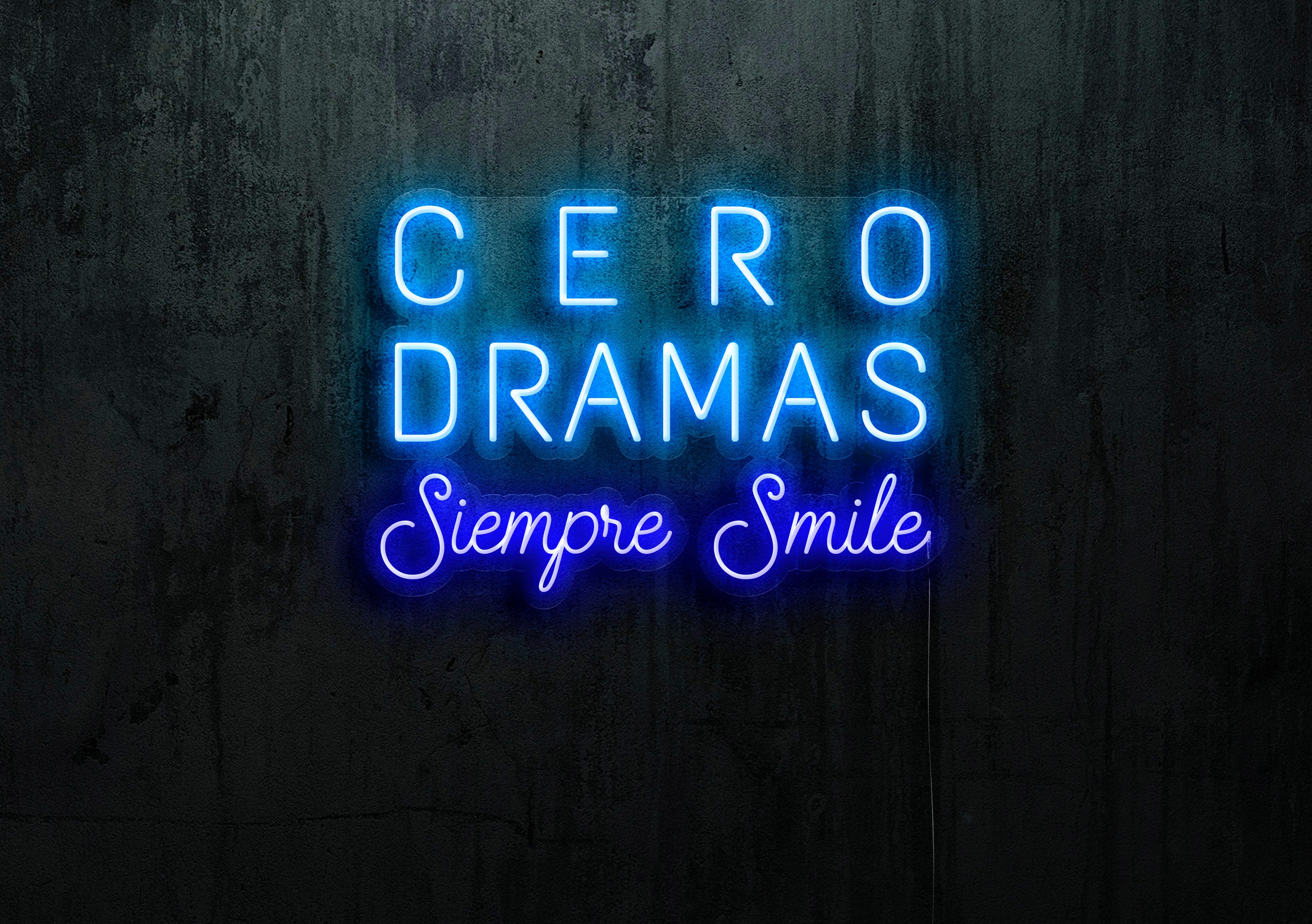 Neón Led "Cero dramas siempre smile"lightsandwires