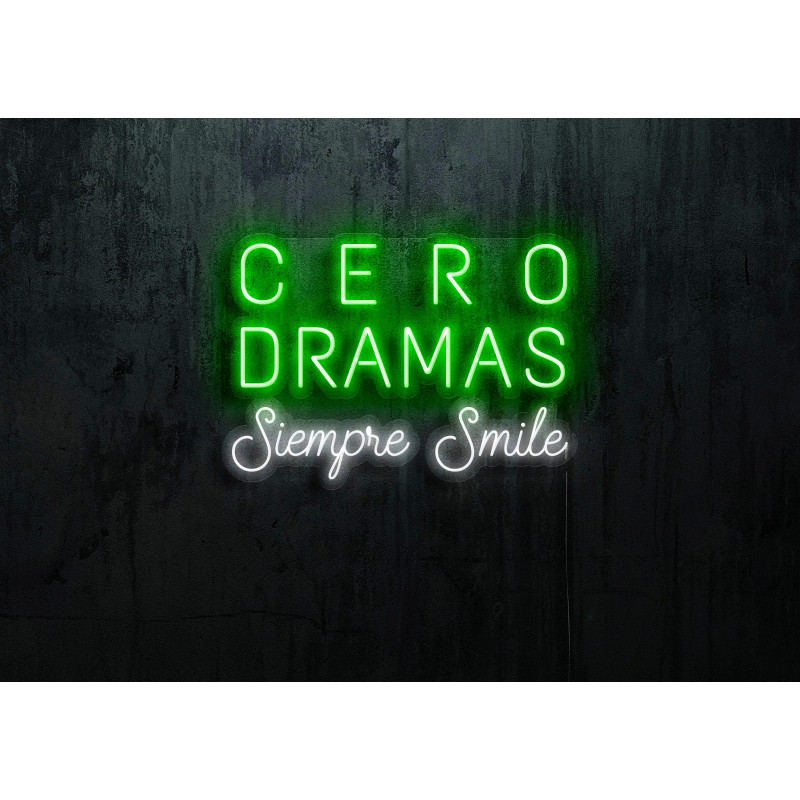 Neón Led "Cero dramas siempre smile"lightsandwires