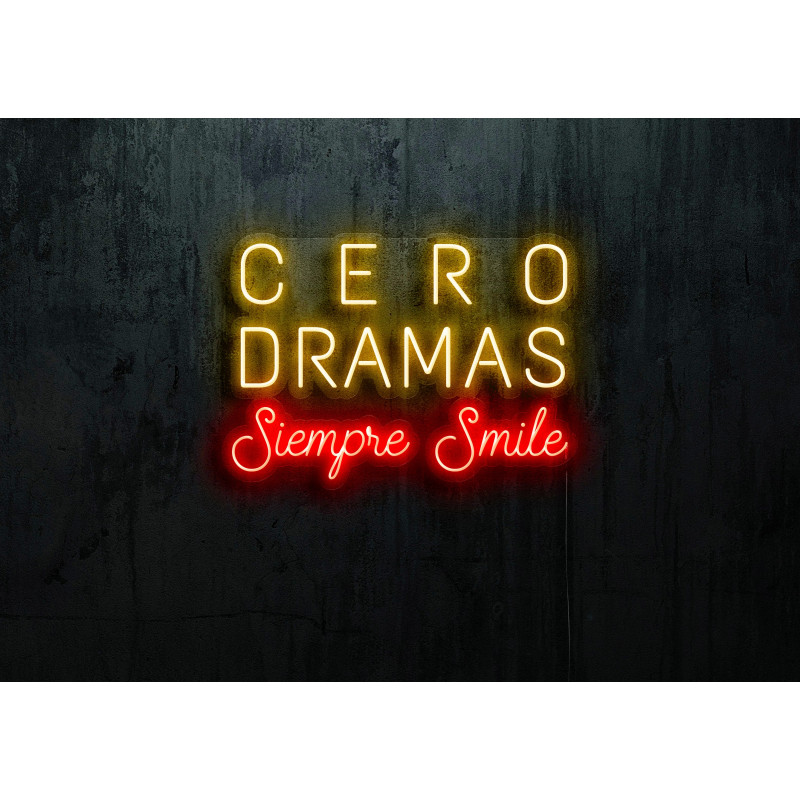 Neón Led "Cero dramas siempre smile"lightsandwires