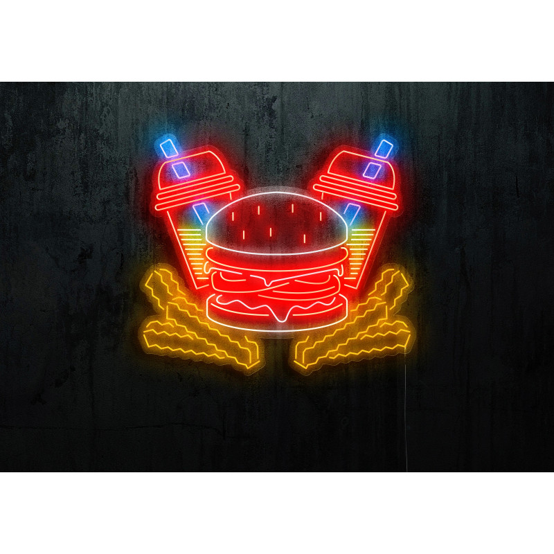 neon led burger lightsandwires