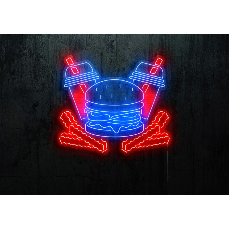 neon led burger lightsandwires