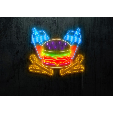 neon led burger lightsandwires