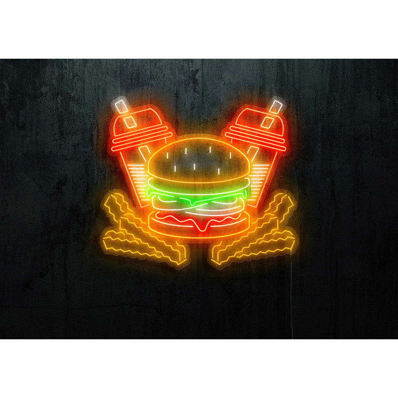 neon led burger lightsandwires