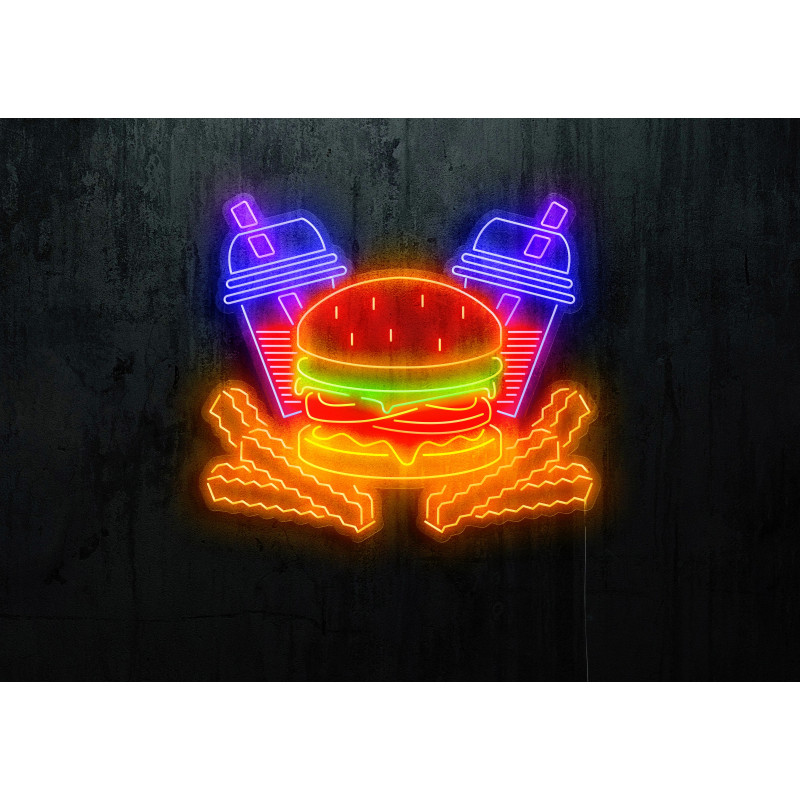 neon led burger lightsandwires