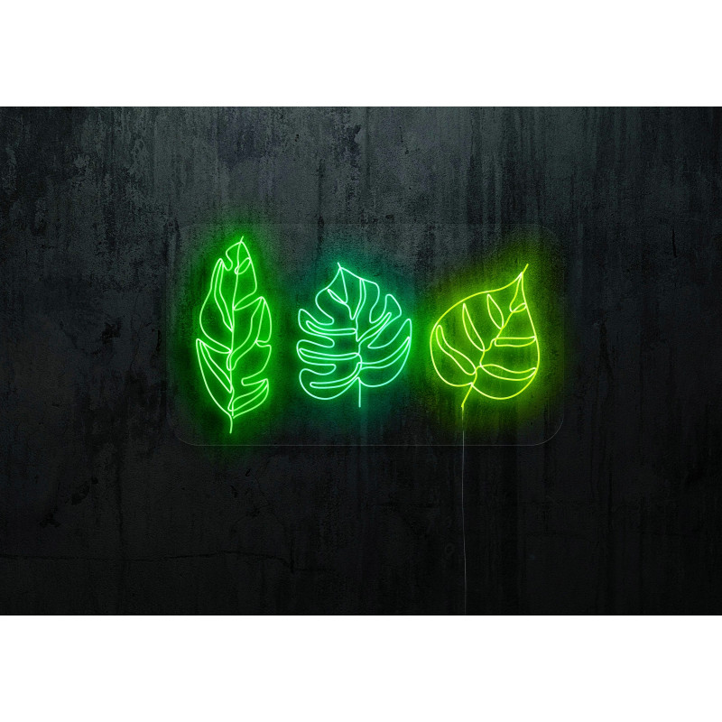 neon led hojas, lightsandwires