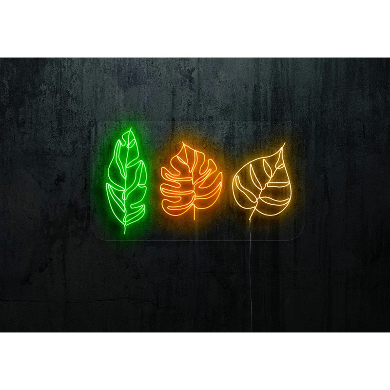 neon led hojas, lightsandwires