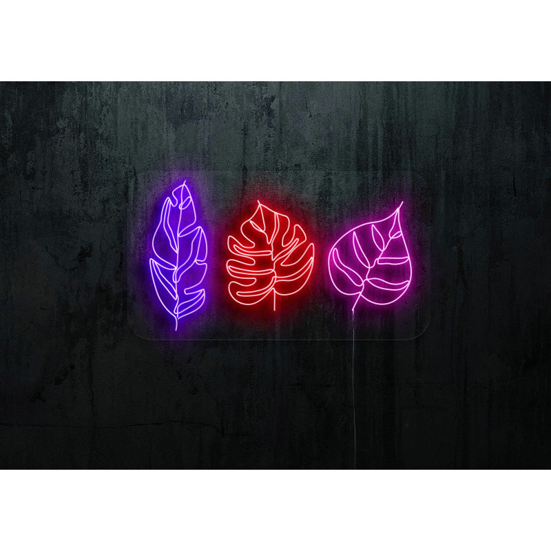 neon led hojas, lightsandwires