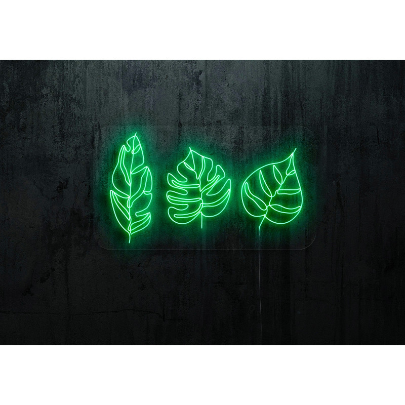 neon led hojas, lightsandwires