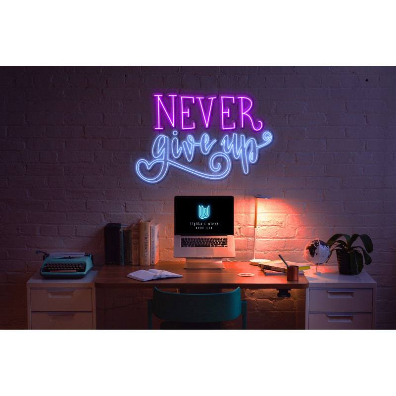 Neón Led "Never give up"LIGHTSANDWIRES