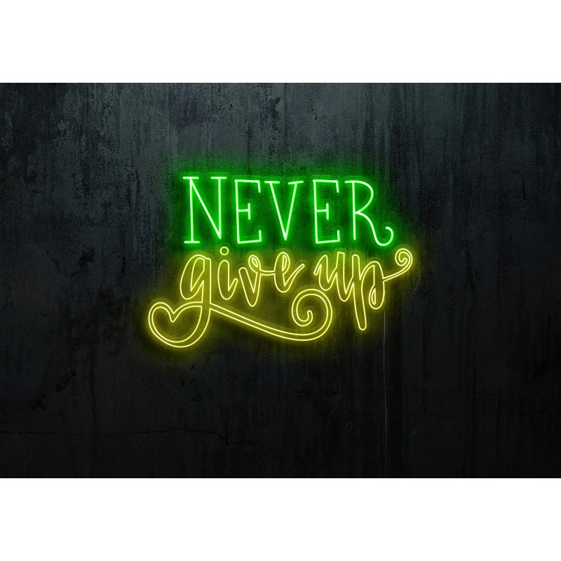 Neón Led "Never give up"LIGHTSANDWIRES