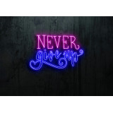 Neón Led "Never give up"LIGHTSANDWIRES