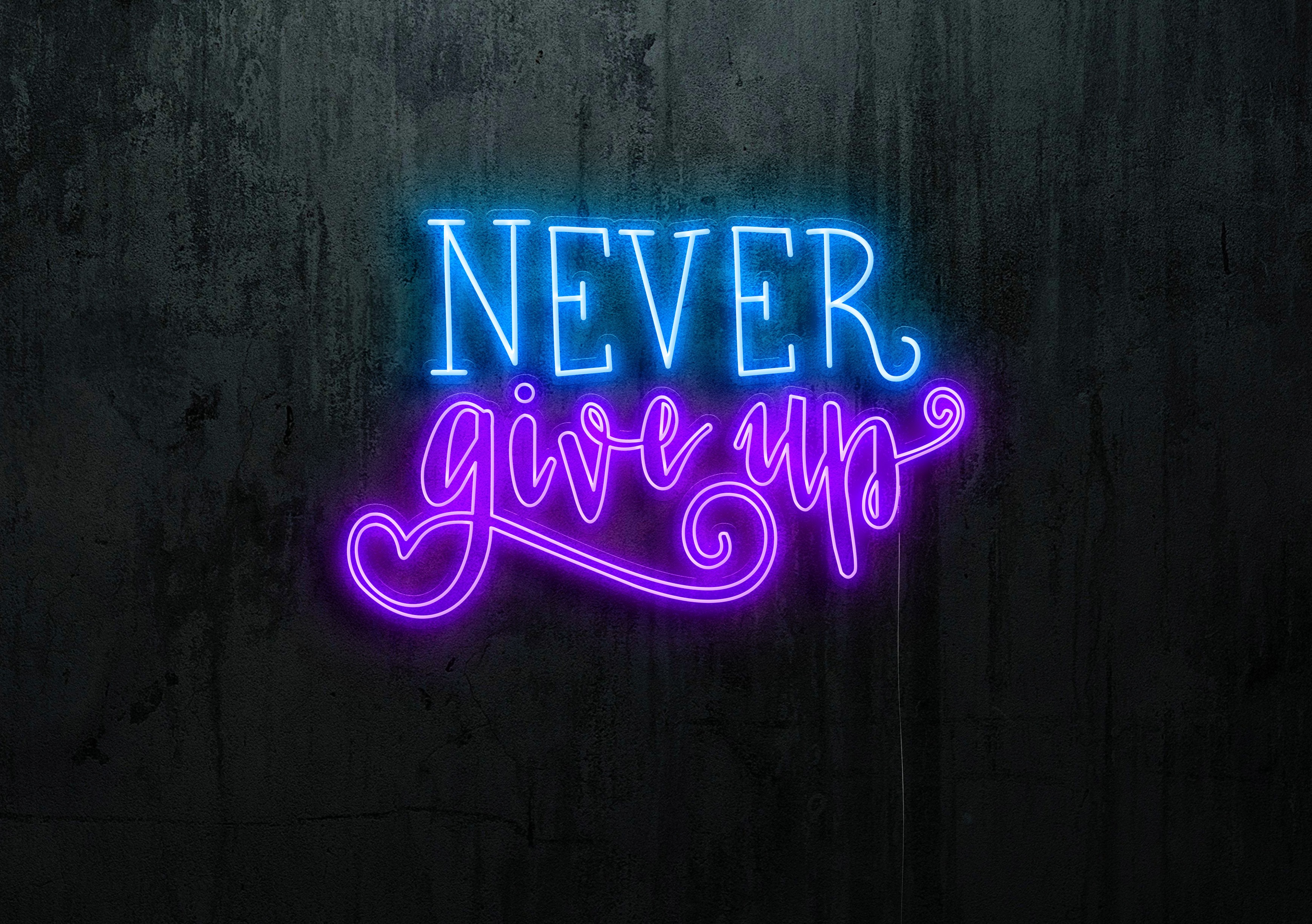 Neón Led "Never give up"LIGHTSANDWIRES