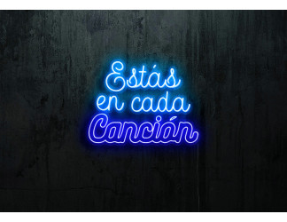Neón Led "Estás en cada canción"lightsandwires